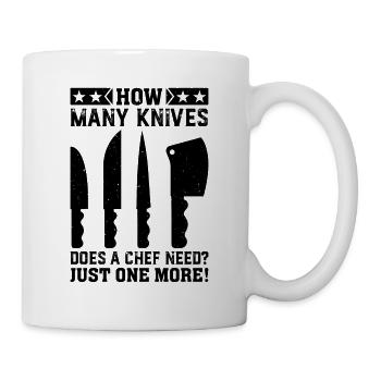 De combien de couteaux un chef a-t-il besoin? Juste un de plus! C - Mug blanc - blanc - Droite