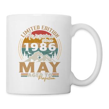 Mai 1986 Vintage Nées En Mai 1986 Anniversaire - Mug blanc - blanc - Droite