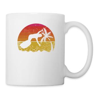 Wakeboarding Retro Wakeboarder Vintage Sonne - Tasse - Weiß - Rechts