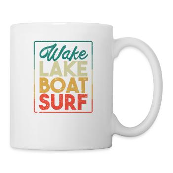 Wake Lake Boat Surf Funny Wakesurf Board Surfen - Tasse - Weiß - Rechts