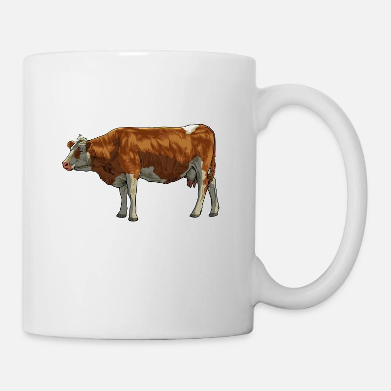 Dessin d’une vache Simmental - Mug blanc - blanc