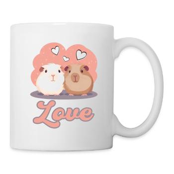Meerschweinchen Liebe Love - Tasse - Weiß - Rechts