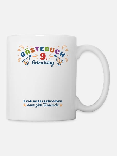 Gästebuch 9 Geburtstag Kindersekt - Tasse - Weiß