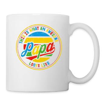 Bester Papa Vatertag Vater Papa Dad Retro Geschenk - Tasse - Weiß - Rechts