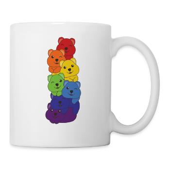 Rainbow Flag Pride LGBTQ Cute Quokka Stack - Mug - white - Right