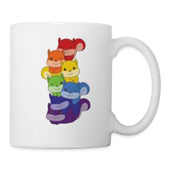 Regenbogen Eichhörnchen süße bunte Eichhörnchen - Tasse - Weiß - Rechts