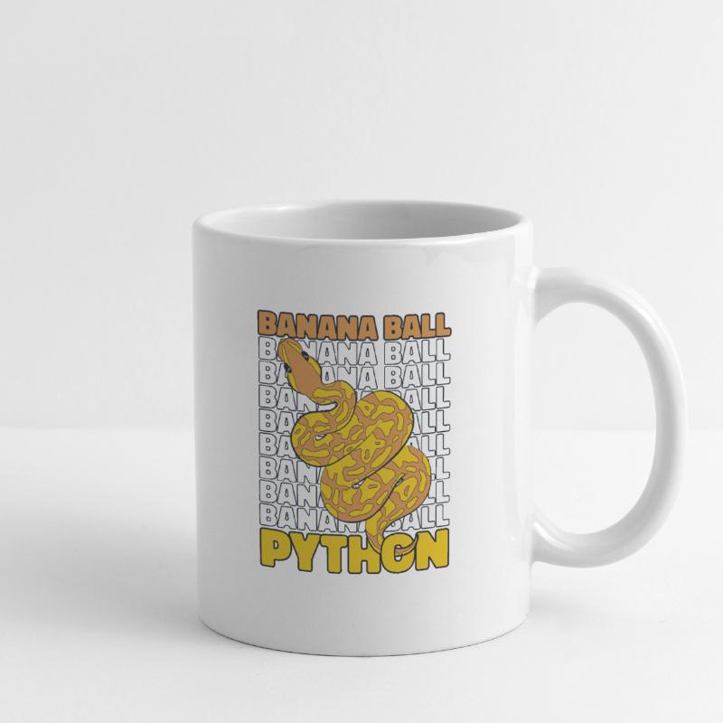 Boule de banane Python Serpent Python Boule de banane Mug blanc