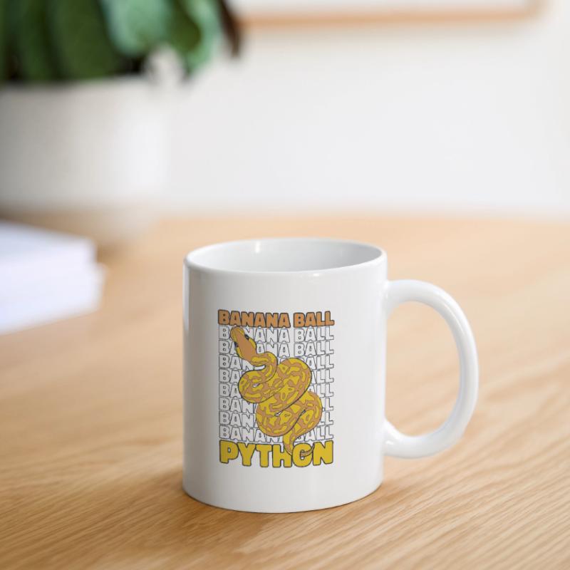 Boule de banane Python Serpent Python Boule de banane Mug blanc