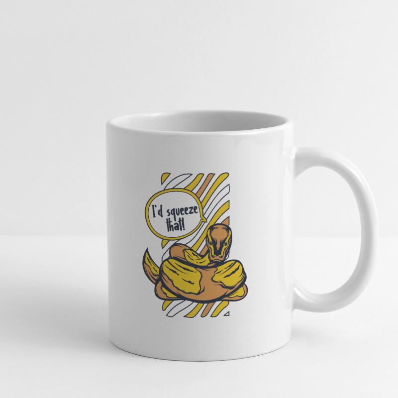 Je serrerais cette boule de banane de serpent python Mug blanc