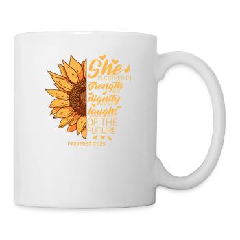 Christliche Bibel Vers Sonnenblumenliebhaber Sprichwörter - Tasse - Weiß - Rechts