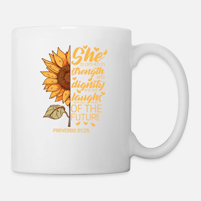 Christian Bible Verse Sunflower Lover Proverb Cool - Mug - white