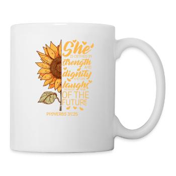 Christliche Bibel Vers Sonnenblumenliebhaber Religiös - Tasse - Weiß - Rechts