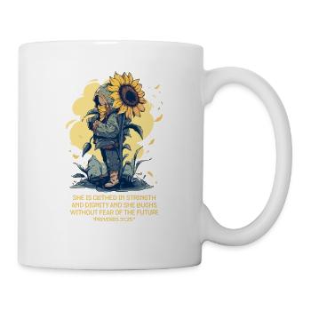 Christlicher Bibelvers Sonnenblume Blumenliebhaber Wortspiel - Tasse - Weiß - Rechts