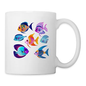 Exotische Zierfische Aquaristik Aquarium - Tasse - Weiß - Rechts