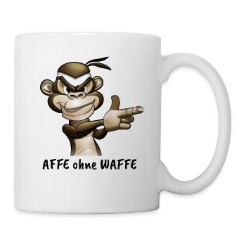 Cooler Gangster Affe mit Handpistole - Tasse - Weiß - Rechts