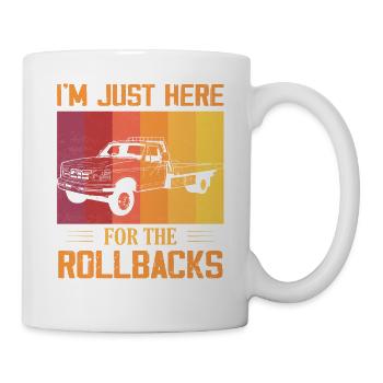 Je suis juste ici pour le conducteur de dépanneuse Rollbacks T - Mug blanc - blanc - Droite
