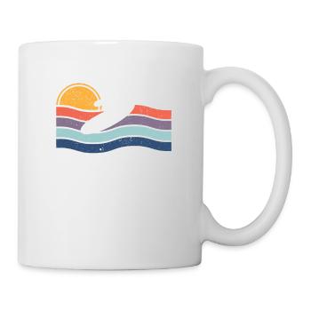 Vintage Surfen Surfer Surf Wakesurfing Wake Board - Tasse - Weiß - Rechts