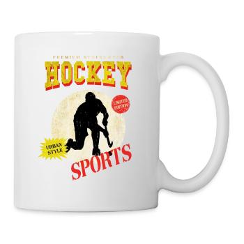 Hockey Field Hockey Player Sports Fan Vintage Retro - Mug - white - Right