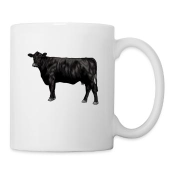Dessin d’une vache Black Angus - Mug blanc - blanc - Droite