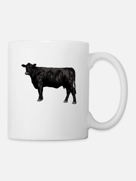 Zeichnung eines Black Angus Rind - Tasse - Weiß