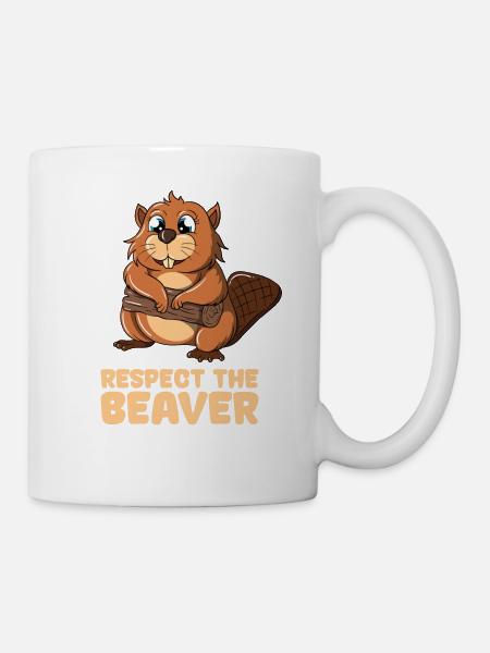 Respect The Beaver - Kop/krus - hvid