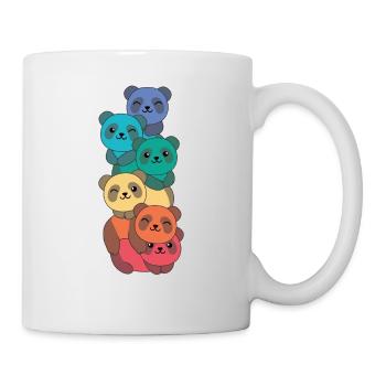 Drapeau arc-en-ciel Pride LGBTQ Mignon Panda Stack - Mug blanc - blanc - Droite
