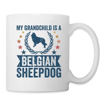 Mon petit-fils est un berger belge - Mug blanc - blanc - Droite