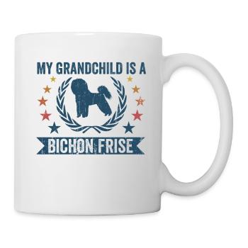 Mon petit-fils est un Bichon Frise - Mug blanc - blanc - Droite