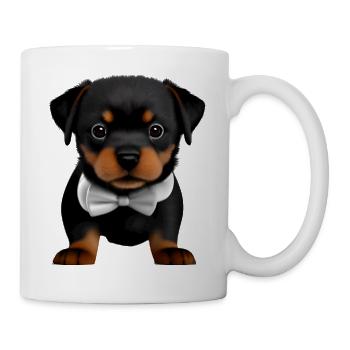 Rottweiler avec nœud papillon costume de chien chiot chiens - Mug blanc - blanc - Droite