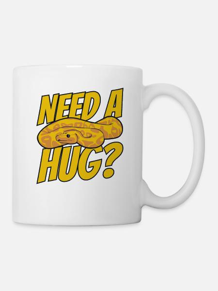 Need A Hug Python Schlange Pythonzüchter Banana - Tasse - Weiß
