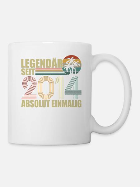 2014 geboren Jahrgang 2014 Geschenk Geburtstag - Tasse - Weiß
