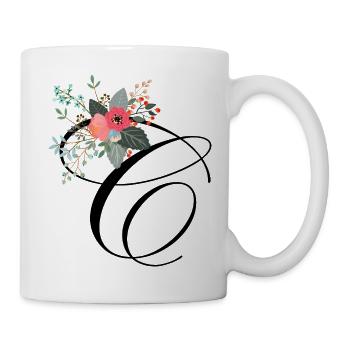 Buchstabe c blumig - Tasse - Weiß - Rechts