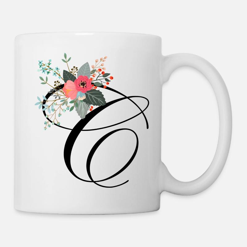 Buchstabe c blumig - Tasse - Weiß