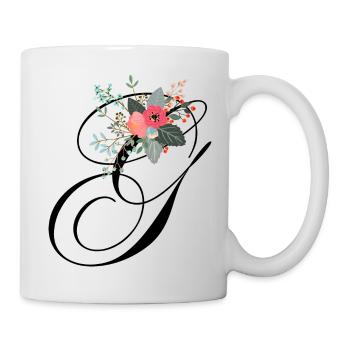 Buchstabe g blumig - Tasse - Weiß - Rechts
