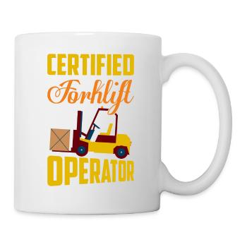 Certified Forklift Operator Lifting Warehouse - Mug - white - Right