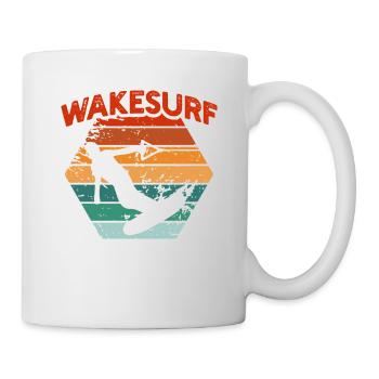 Wakesurf Retro Vintage Wake Surf Boot Surfer See - Tasse - Weiß - Rechts