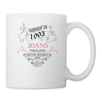 Fabriqué En 1993 30 Ans Anniversaire - Mug blanc - blanc - Droite