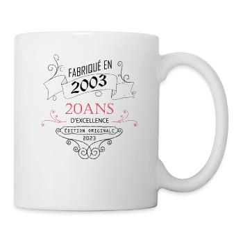 Fabriqué En 2003 20 Ans Anniversaire - Mug blanc - blanc - Droite