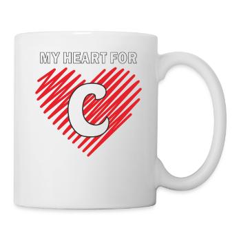 MY HEART FOR C - Tasse - Weiß - Rechts