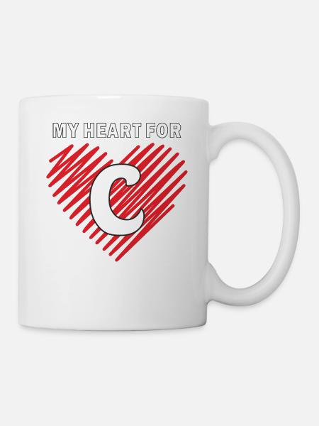 MY HEART FOR C - Tasse - Weiß