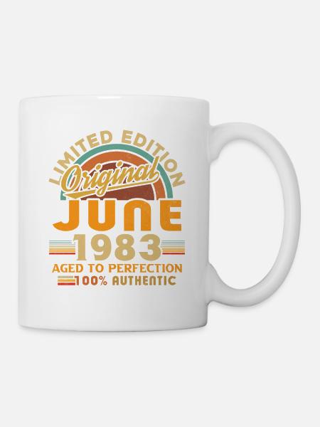 Juin 1983 Vintage Nées En Juin 1983 Anniversaire - Mug blanc - blanc