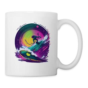 Galaktischer Vinyl-Schallplatten-Surfer - Tasse - Weiß - Rechts