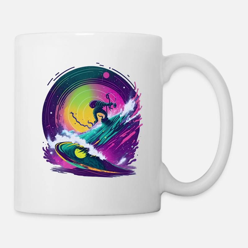 Galactic Vinyl Record Surfer - Mug - white