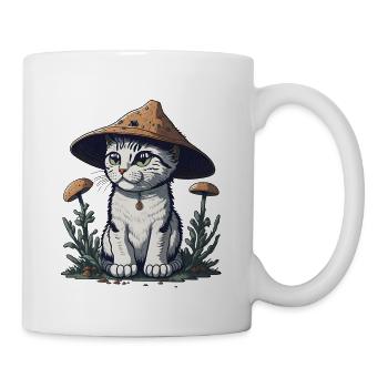 Pilz-Katze - Tasse - Weiß - Rechts