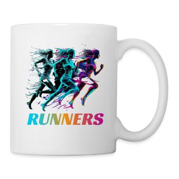 Dynamische Läufer Lauf Wettkampf - Tasse - Weiß - Rechts