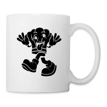 Chapeau de chef avec pieds mains et visage drôle H de chef - Mug blanc - blanc - Droite