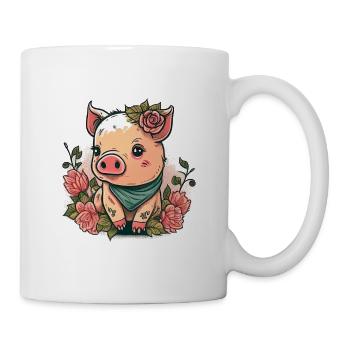 Piglet with bandana - Mug - white - Right