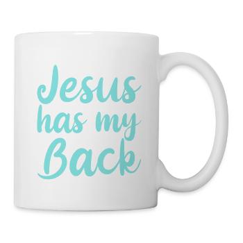 Jésus a mon dos 4 - Mug blanc - blanc - Droite