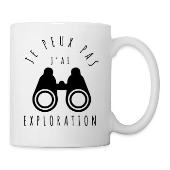 Je peux pas, j'ai exploration - Mug blanc - blanc - Droite