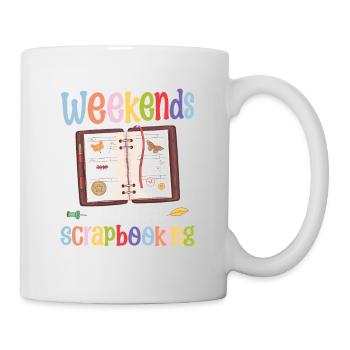 Weekends are for scrapbooking for everyone - Mug - white - Right